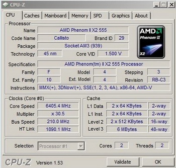 phenom II X2 555 Black edition overclocked